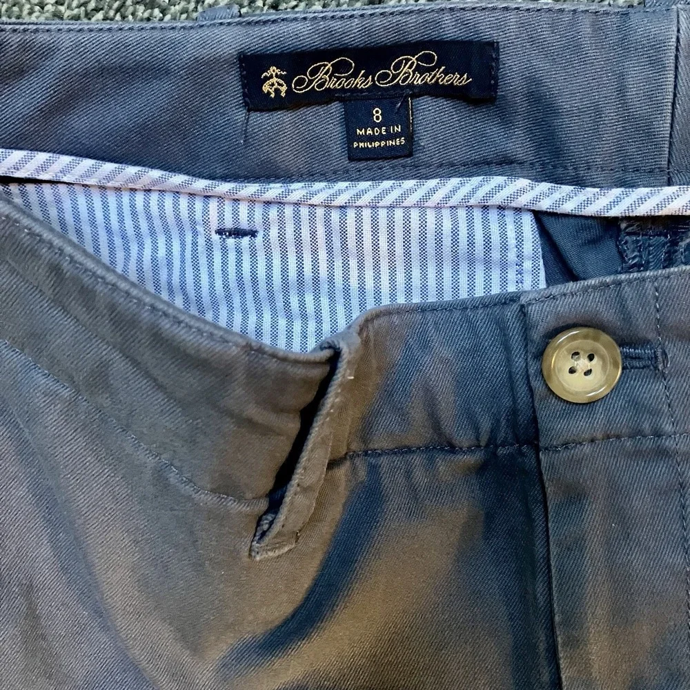 Brooks Brothers Women's Chino Pants‎ Size 8 Trousers Blue Cotton Blend Preppy